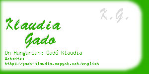 klaudia gado business card